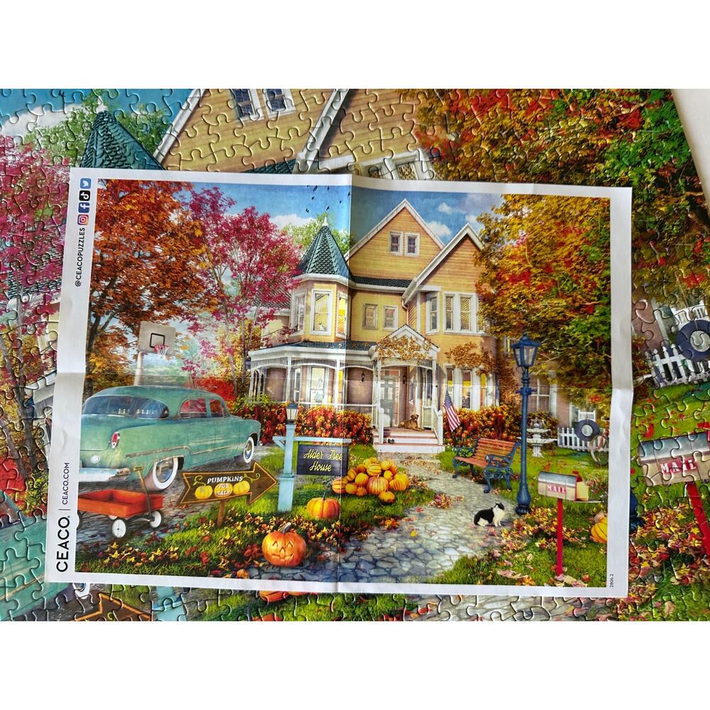 Ceaco Autumn Townhouse 750 Piece Puzzle in Box - Picture 3 of 6